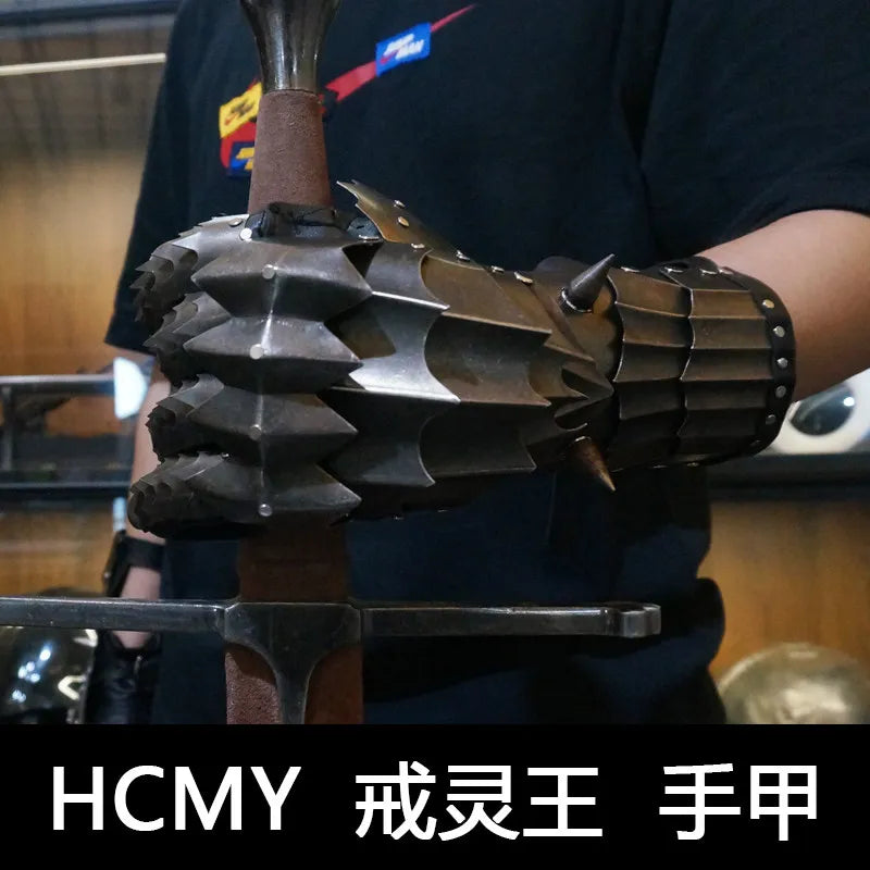 HCMY LOTR Nazgul Stulpen 1:1 Metall Stahl Tragbar Sauron Hexenkönig Ringgeist Mittelerde Mittelalterlicher Ritter Cosplay Rüstung LARP