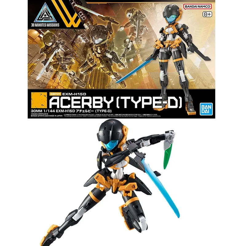 Bandai Genuine 30MM EXM-H15 Acerby [TYPE-A-B-C-D-E] Anime Action Figure Collectible Assembly Model Toys Ornaments Gift Children