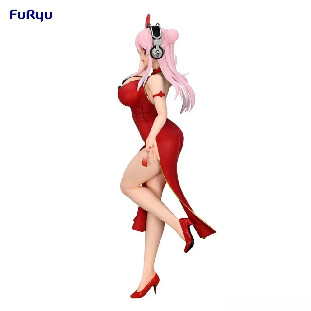 In Stock FuRyu Original Genuine Super Sonico Trio-Try-iT Figure Chinese Dress Ver. Cheongsam 21cm Collections Model Toy Figures
