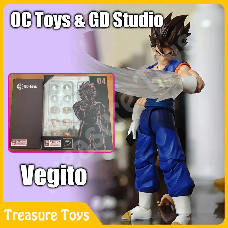 OC Toys GD Studio Dragon Ball Z SHF Super Saiyan God Vegetto Vegito Anime Action Figures Figurines Models Kids Gifts Toys
