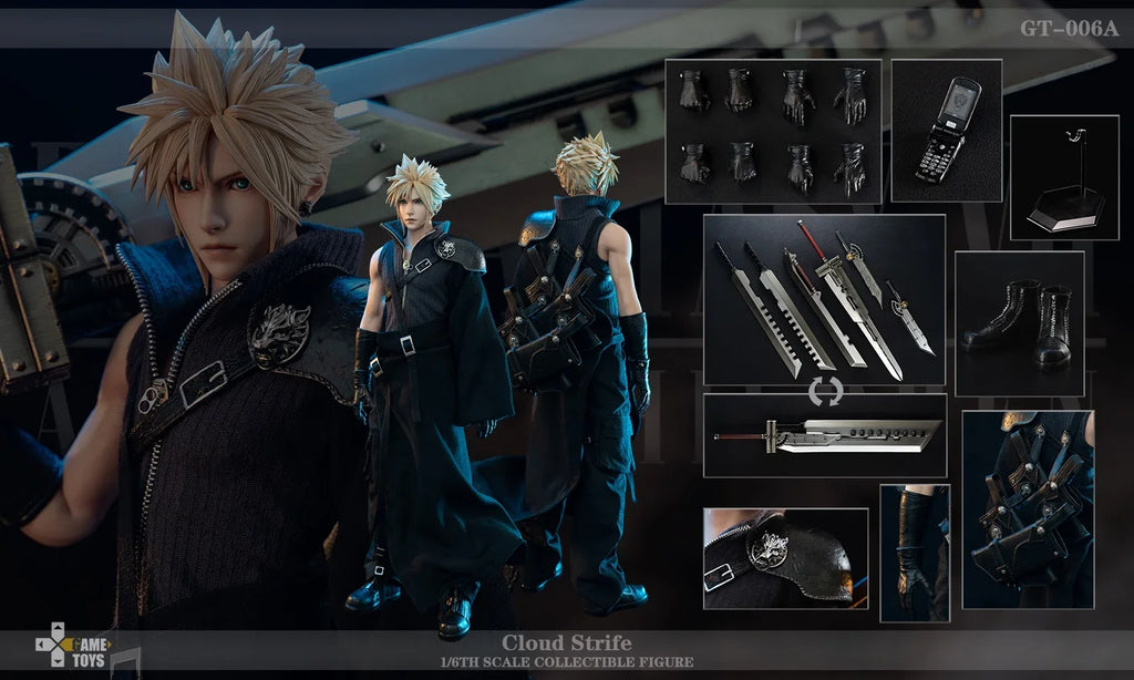 Original  FF7 AC Game toys GT-006A 1/6 Cloud Strife 1/6 Action Figure About 32CM