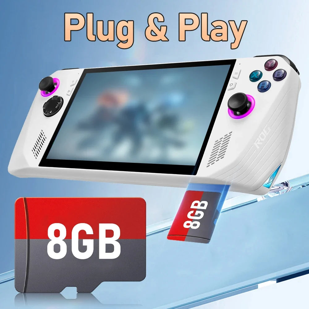 8G Game TF Card For N64/NEOGEO/SNES Retrobat Memory Card With 3000+ Games For ROG Ally/GPD Win 4 Handheld Console/Steam Deck/PC