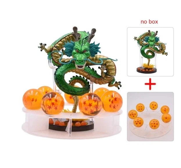 DBZ Anime Shenlong Figures Set Esferas Del Dragon and 7 Stars Dragon Crystal Balls 3.5cm Shelf Figurine Collection Model Toys