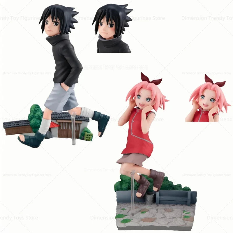 Bandai In Stock MegaHouse Anime Naruto G.E.M. Go! Naruto Uzumaki Uchiha Sasuke Haruno Sakura Action Figure Model Toy Gifts DT