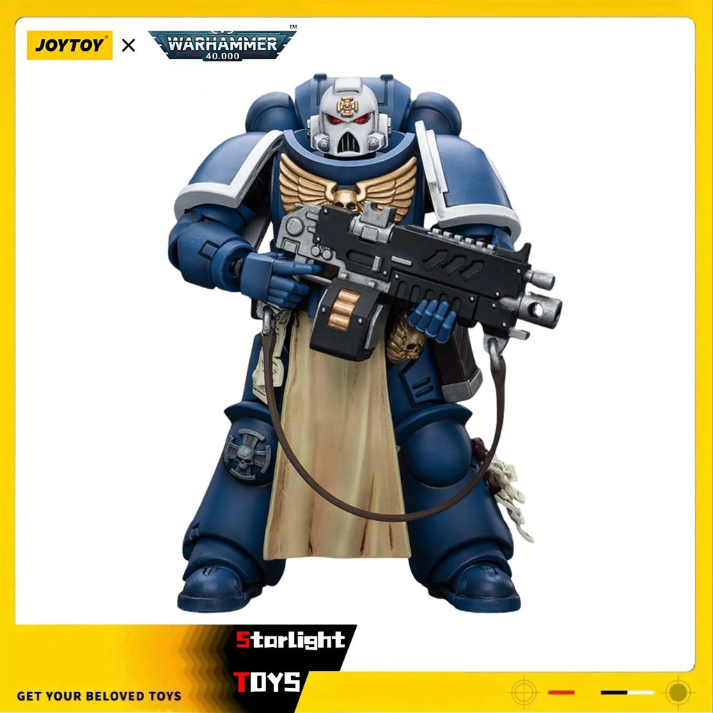 JOYTOY 1/18 Action Figure Warhammer 40K Ultramarines Sternguard Veteran with Auto Bolt Rifle Model Toy
