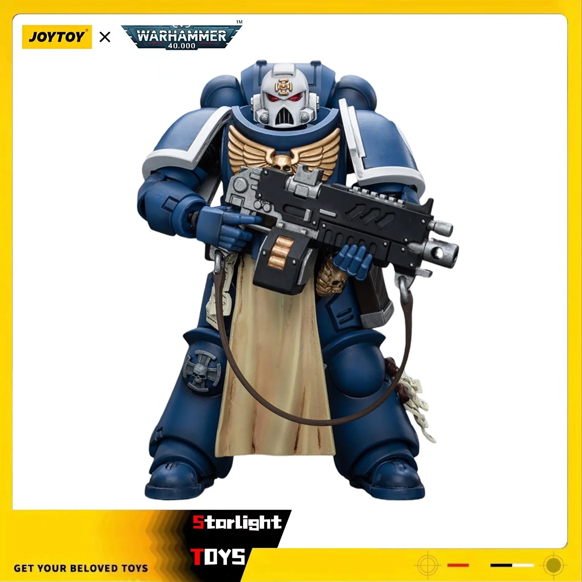 JOYTOY 1/18 Action Figure Warhammer 40K Ultramarines Sternguard Veteran with Auto Bolt Rifle Model Toy