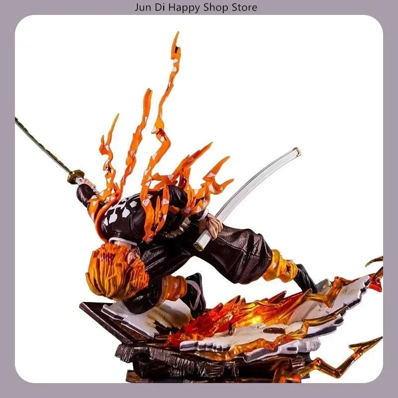 Demon Slayer Zenitsu Agatsuma Donnerschwert Atmung PVC Anime Figur Modell Statue Leuchtende Sammlung Desktop Dekoration