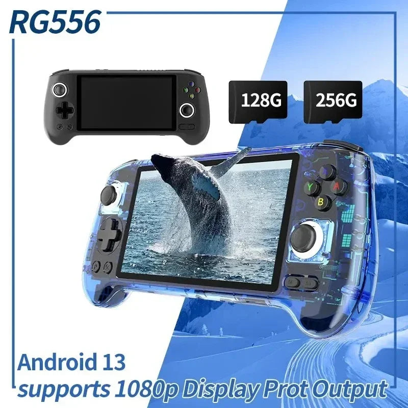 original RG556 Handheld Game Console 5.48'' AMOLED Screen Android System 5500mAH Battery Bluetooth5.0 Portable Video Game Player
