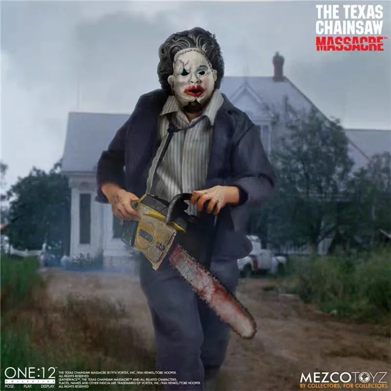 Original MEZCO ONE:12 LEATHERFACE Chainsaw Massacre Action Collectible Model Assemble Toys Gift