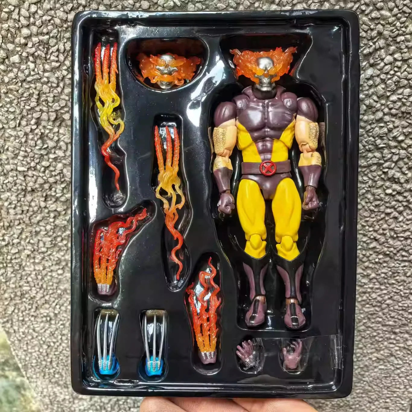 Ct Toys Wolverine Hellverine Figures Hot Mafex 096 X-Men Hell's Fire Action Figurine PVC Statue Collection Model Decor Gift Toy