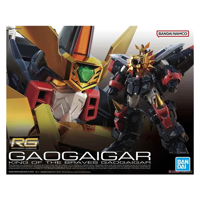 Bandai Original The King of Braves GaoGaiGar Anime Model RG 1/144 GaoGaiGar Action Figure Assembly Model Toys Gifts for Children