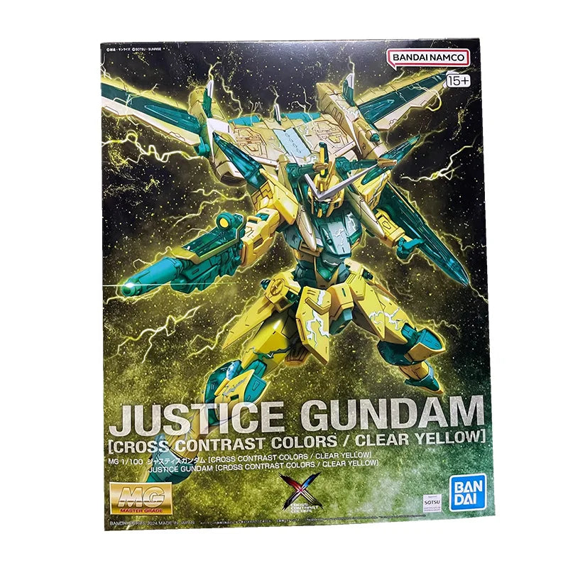 Bandai MG Mobile Suit Gundam SEED ZGMF-X09A Justice Gundam Cross Contrast Colors Clear Yellow Assembled Model Collectible Gift