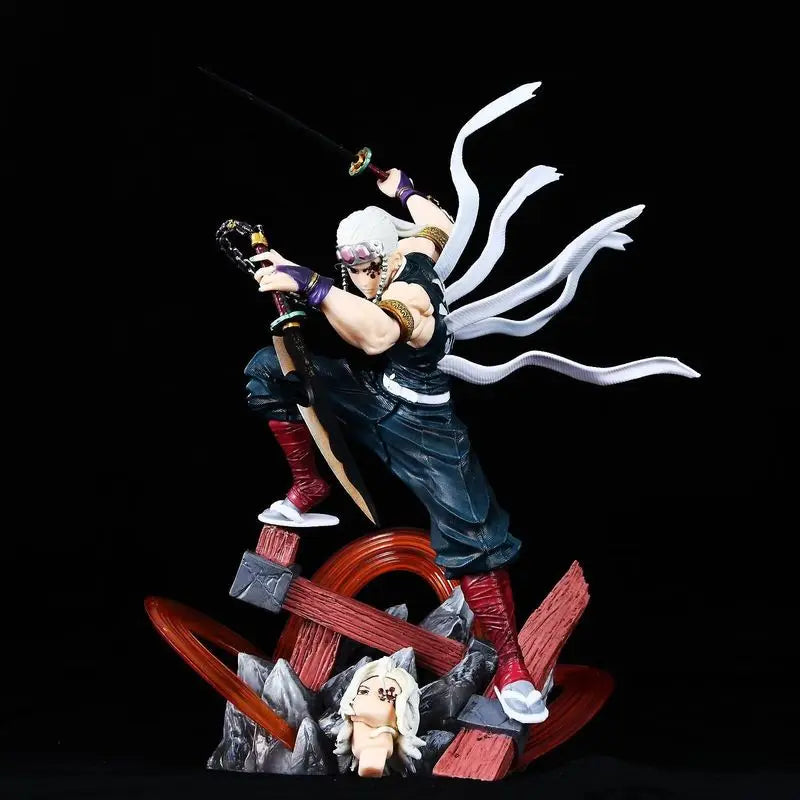 Demon Slayer Gk Tengen Uzui Dual Head Sculpt Static Statue Desktop Ornament Pvc Anime Fugure Model Toys Collection Trendy Gifts