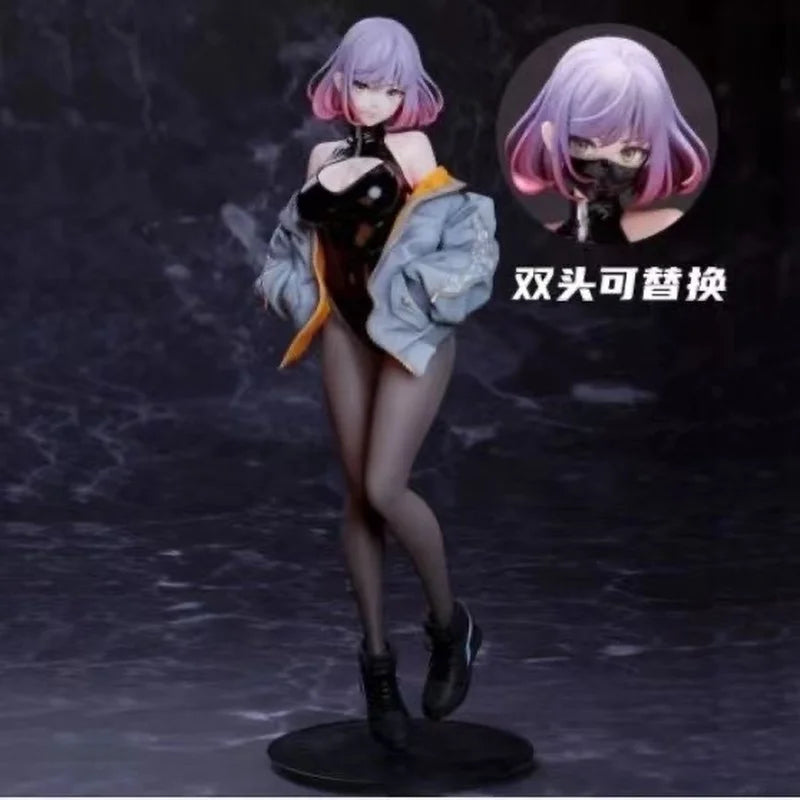 25cm Anime Figures Luna Sneakers High Slit Mask Style 2d Beautiful Girl Pvc Action Figure Desktop Ornament Collectible Toys Gift