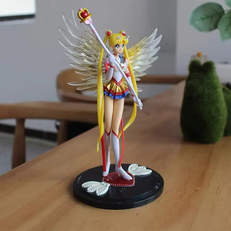 Japan Anime 16.5cm Sailor Moon Dress Queen Action Figure PVC Wedding Dress Collection Model toys for Decor Cartoon Doll Gift