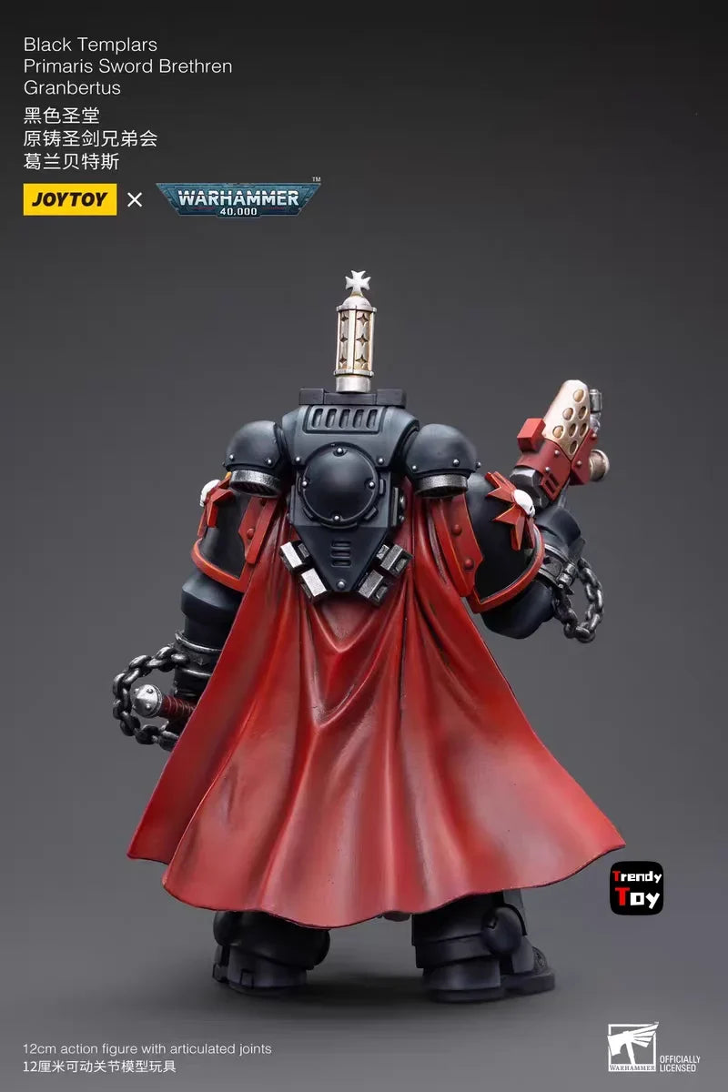 【JOYTOY】1/18 Action Figure Warhammer 40K Black Templars Primaris Sword Brethren Granbertus Collection Toys