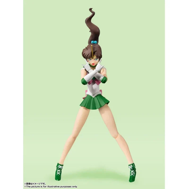 Bandai Genuine SHF Sailor Moon Venus Mars Jupiter Pluto Mercury Animation Color Anime Action Figure Model Toy Gift KidChristmas