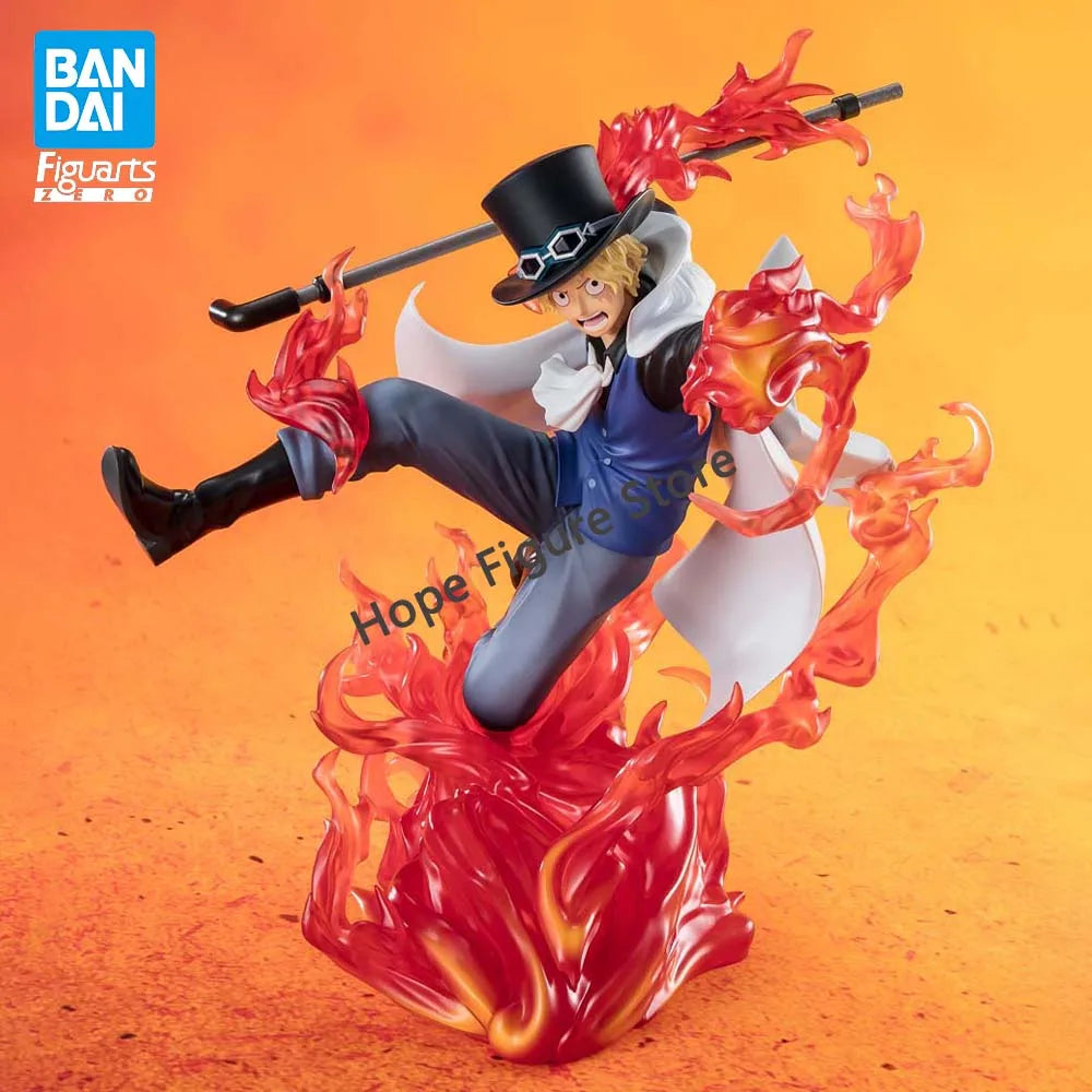 In Stock Original BANDAI Figuarts ZERO One Piece Fire Fist Rook Check Sabo Figure Anime Genuine Model Boxed Toy