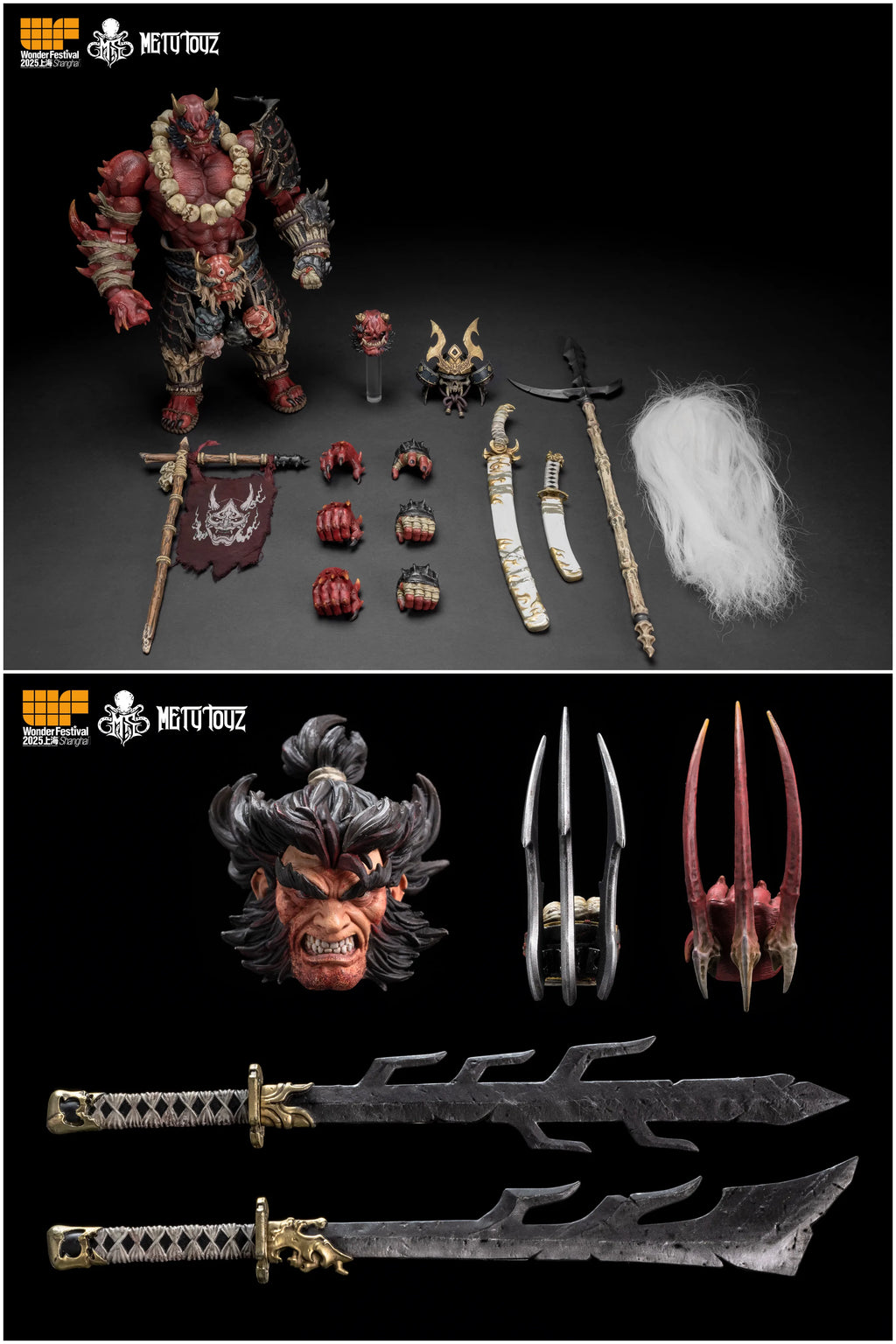 Metytoyz Memory Toys Adventurer World Wave Red Ghost Japanese Orcs Ghost faced Asura Action Figure Collection Model Doll Toys