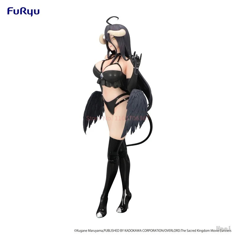 Original Furyu Bicute Dark Overlord Albedo Action Figure Anime Pvc Model Decoration Genuine Collectible Toys Birthday Gift