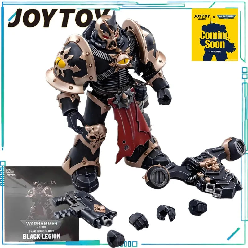 JOYTOY Genuine JOYTOY X Warhammer 40K Series Chaos, Chaos, Interstellar Warriors, Black Legion, Three Person Team 1/18 Movable