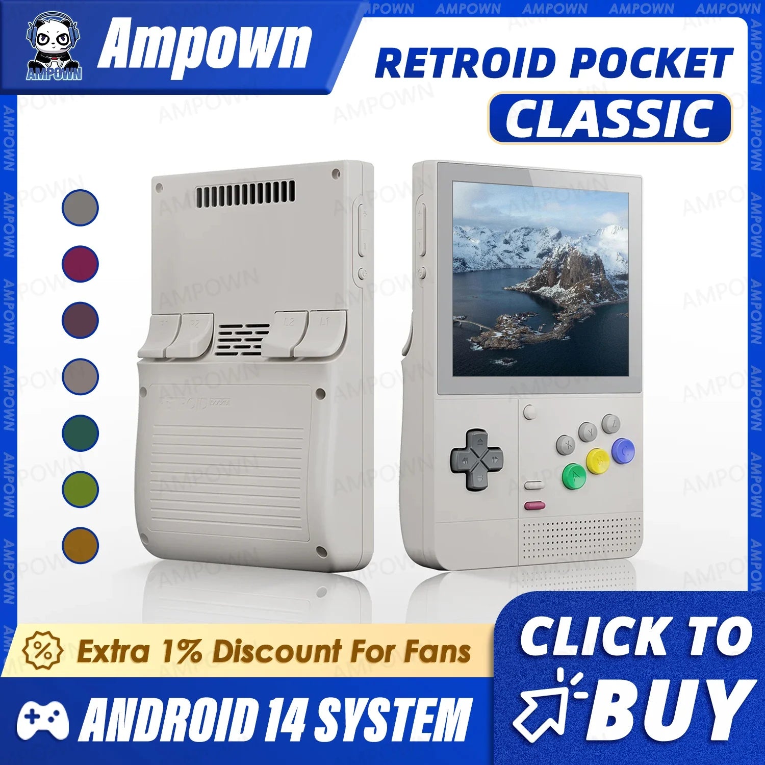 Retroid Pocket Classic Video Game Console Snapdragon G1 Gen2 3.92'' AMOLED Screen Android14 OS Active Cooling Fast Charging Gift