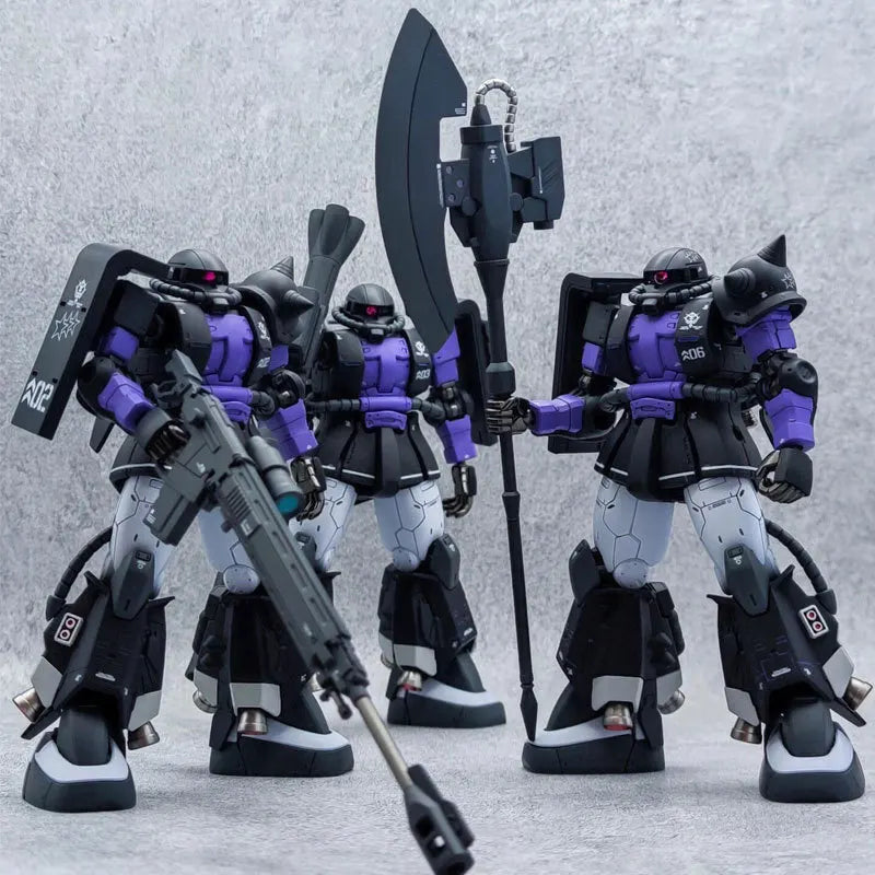 Gaogao Zaku Ms-06R-1A Assembly Model Action Model Kit Hg 1/144 005 003 Zaku Ii High Sniper Rifle Axe Cannon Mobility Type Robot