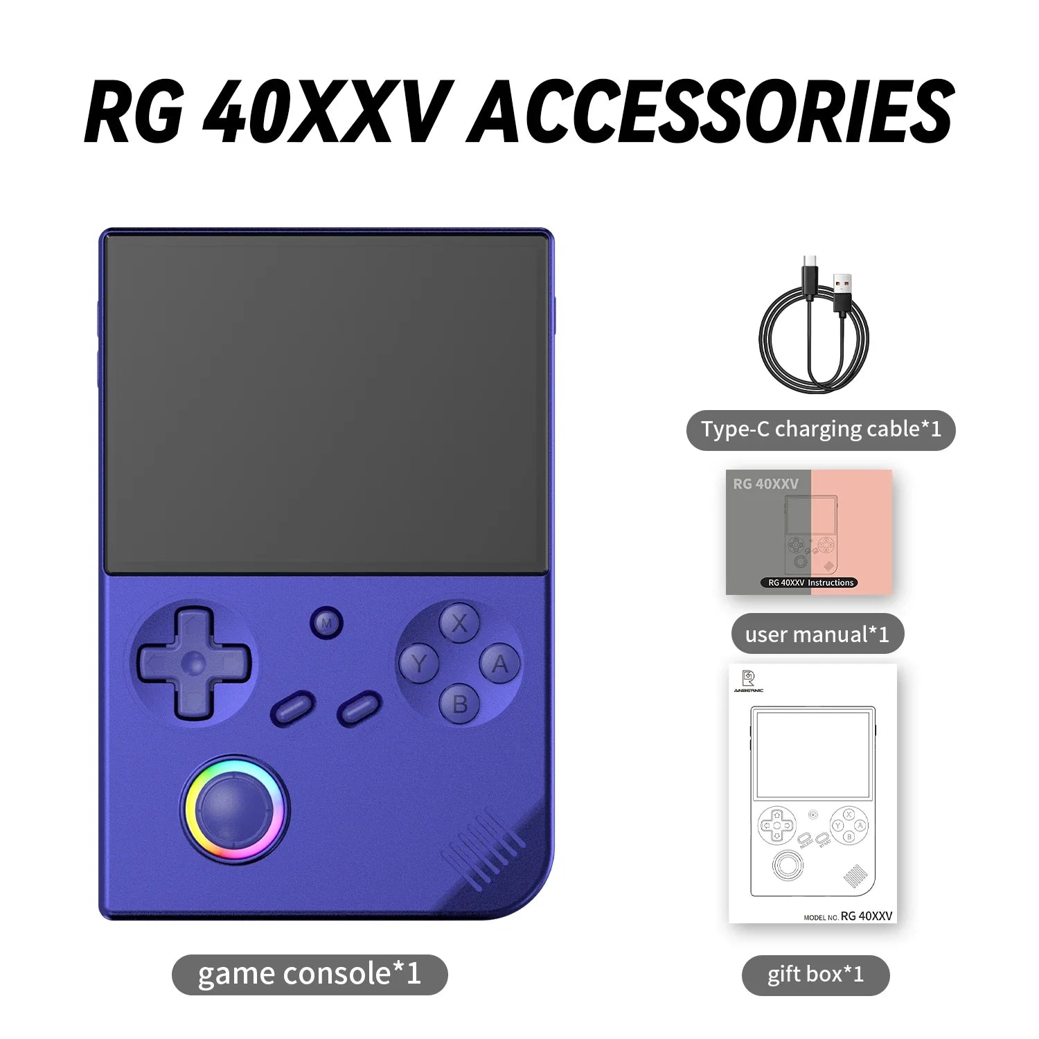 RG40XXV  64-bit Linux retro handheld game console 4.0 IPS screen supports 5g Bluetooth HD output 3200mah battery