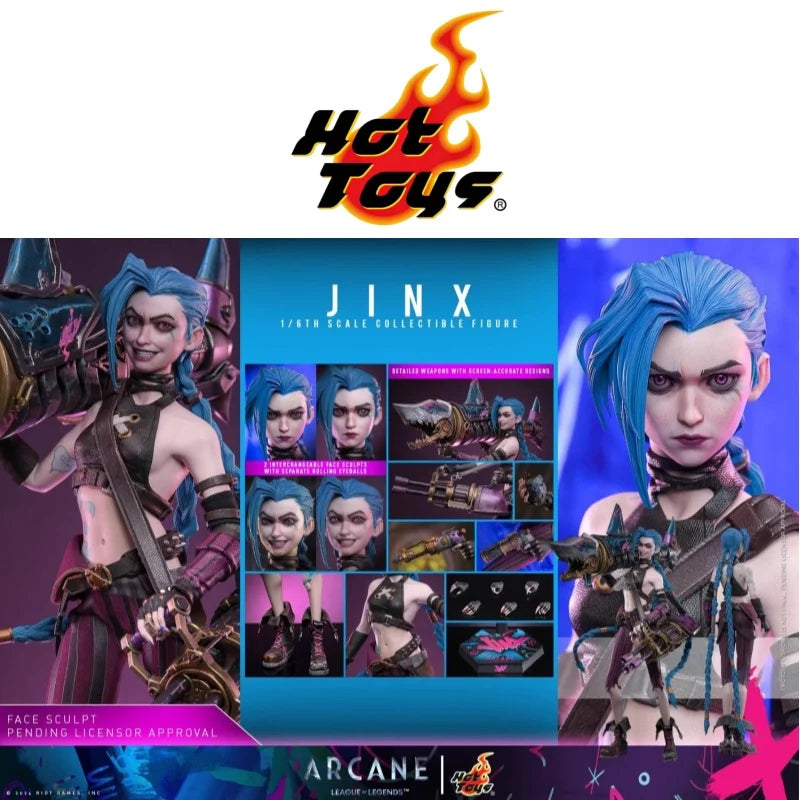In Stock Original HOTTOYS HT 1/6 TMS137 Arcane: League Of Legends Jinx Action Figures 12inch Collectible Model Toy Birthday Gift