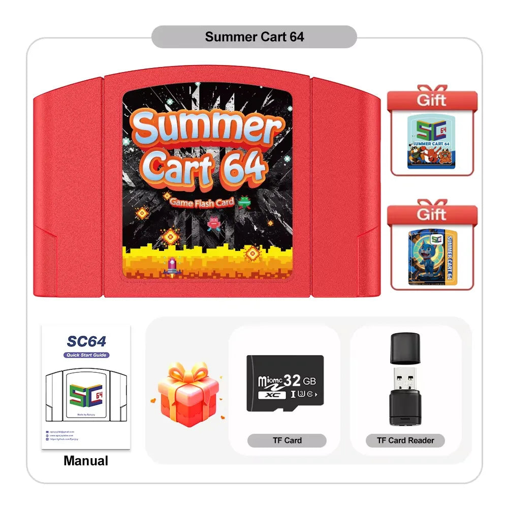 SummerCart64 Game Card For Nintendo 64 Game Cartridge For ED 64 Nintendo N64 Console