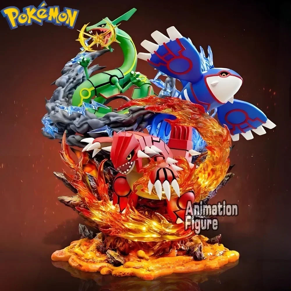 35cm/13.78in Anime Pokemon Figure Groudon Kyogre Rayquaza Action Figures Pvc Collection Model Toys for Childre Gifts