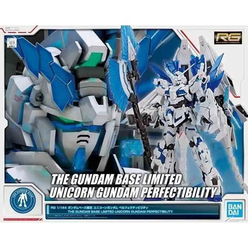Bandai RG THE GUNDAM BASE LIMITED UNICORN GUNDAM PERFECTIBILITY 1/144 Anime Figure Model Gift collection for Boy children Toys g