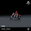 MoreArt 1:64 Red Motorcycle Red Boot Cool Female Figure Resin Model, Miniature Scene Decoration Gift&Display