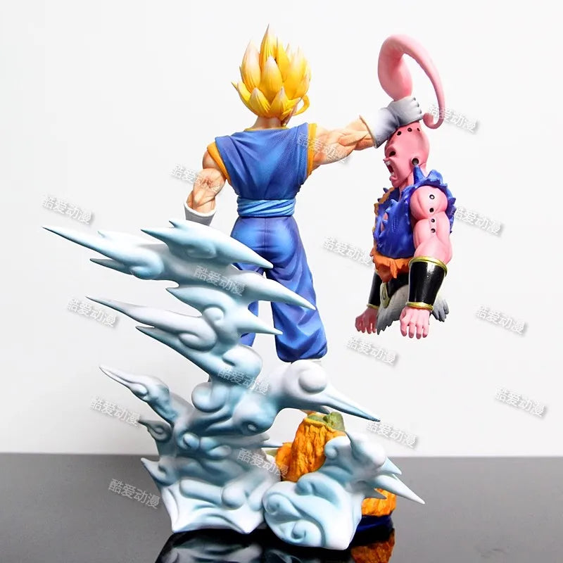 NEW Super Saiyan Goku Vs Majin Buu Figure Son Goku Dragon Ball Anime Figures 31cm Statue Collection Model Kids Toy Birthday Gift
