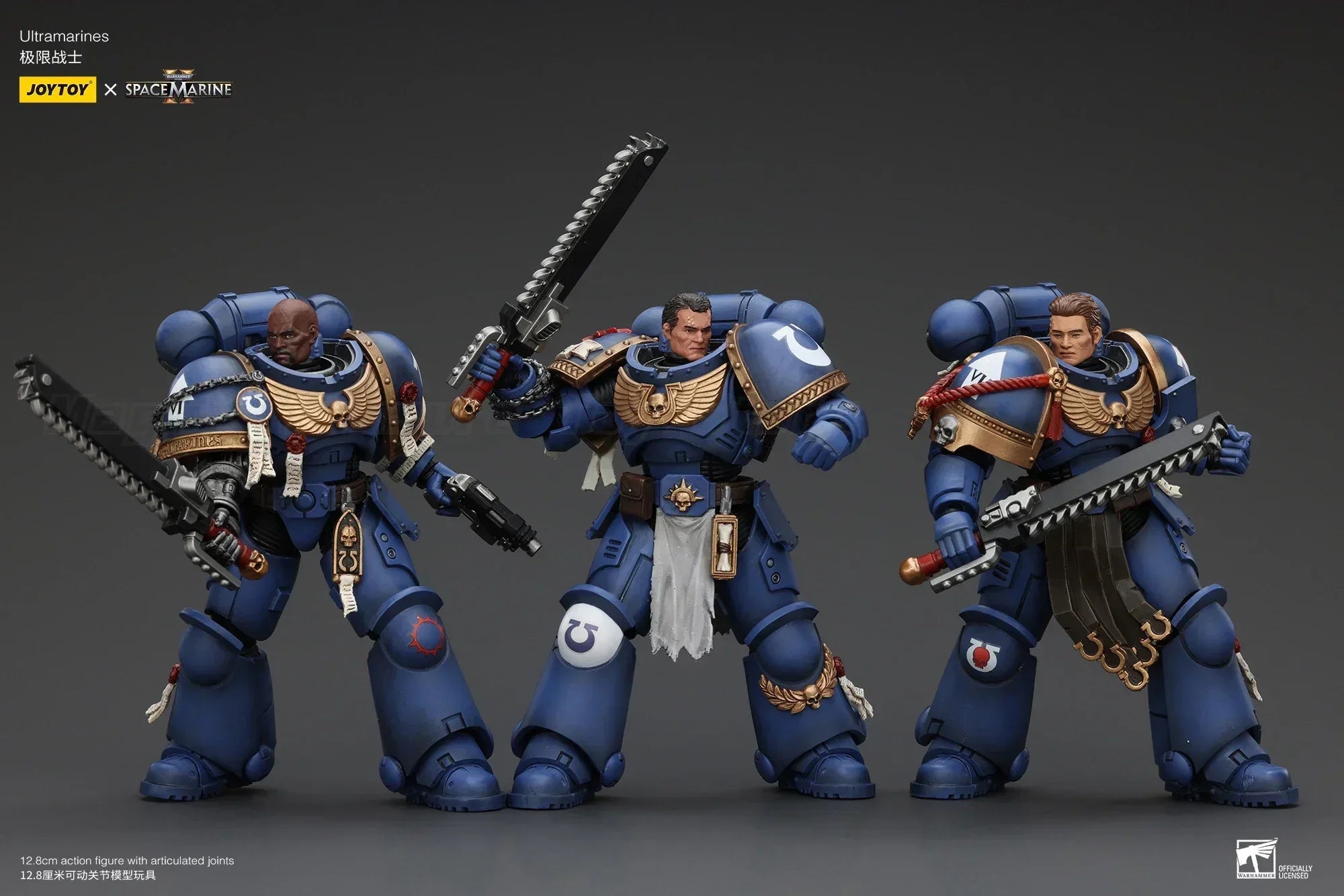 【In Stock】JOYTOY Warhammer 40K Ultramarines Lieutenant Titus Gadriel Chairon Anime Model Toys Collection 1/18 Action Figures