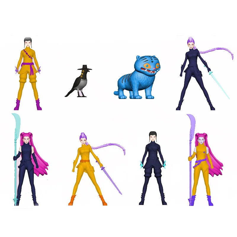 5pcs/set Kpop Demon Hunters Figure K Pop Demon Hunters Figures Huntrix Figures Toy Derpys Tiger Rumi Mira Zoey Sussy Ornament