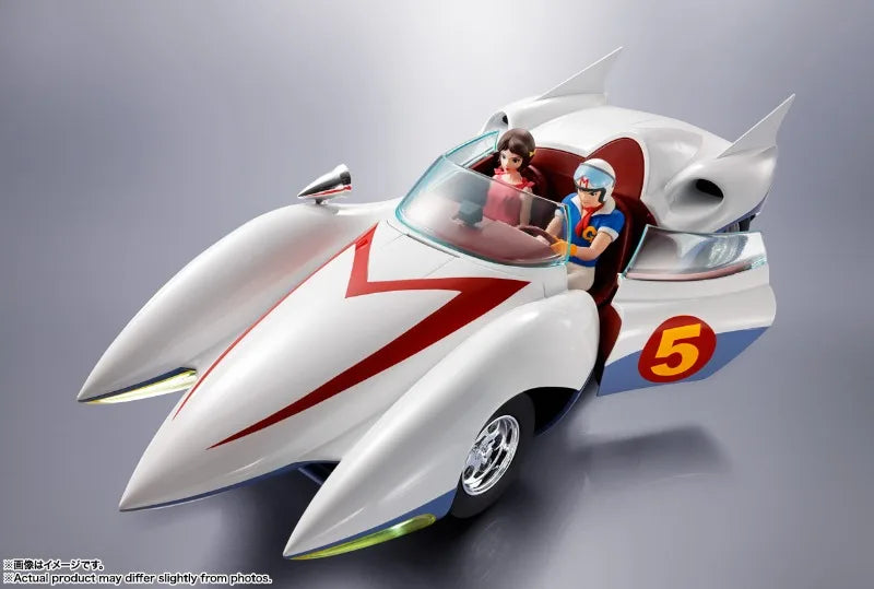 100%Original in Stock Bandai Superalloy Speed Racer Mach GoGoGo Mach 5 Anime Character Assemble Toy Model Ornaments Collection