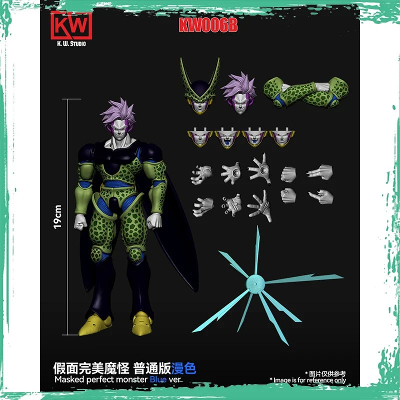 K.W. KW Studio Cell Figure Dragon Ball Cell Masked Perfext Monster KW006ADX KW006BDX Perfect Cell Anime Action Figures Gifts Toy