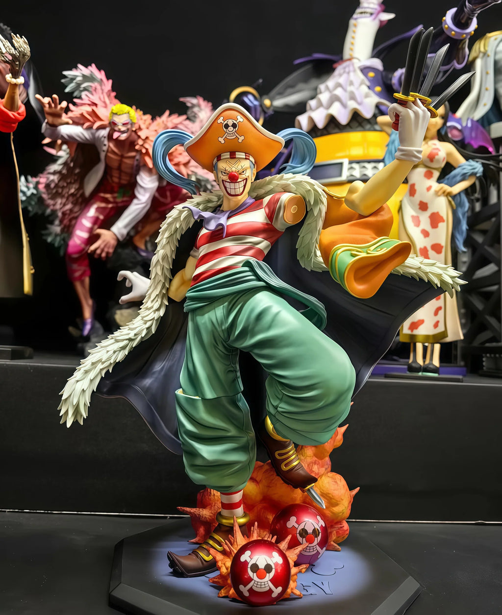 One Piece Buggy Action Figure 23 Cm Grand Line Four Emperor Anime Model Statue Collectible Toys for Adults
