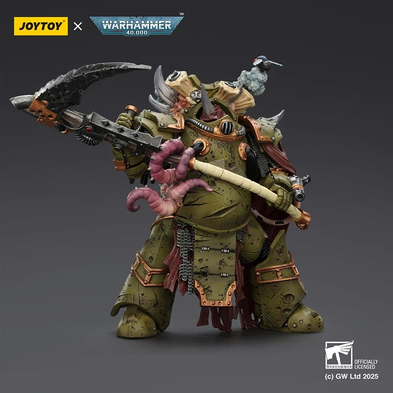 JOYTOY Warhammer 40K 1/18 Death Guard Deathshroud Terminator Champion with Manreaper and Plaguespurter Gauntlets Action Figure