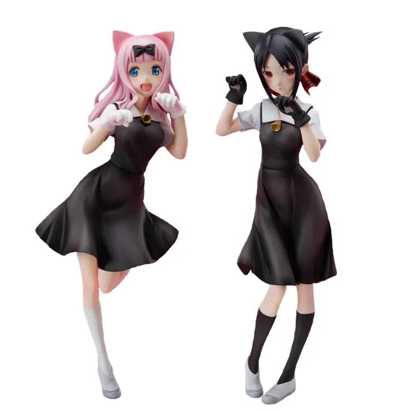 22CM Japan Anime Figure Kaguya-sama Love is War Fujiwara Cat Ear Cute Model Dolls Toy Gift Collect Model Toys PVC Static Doll