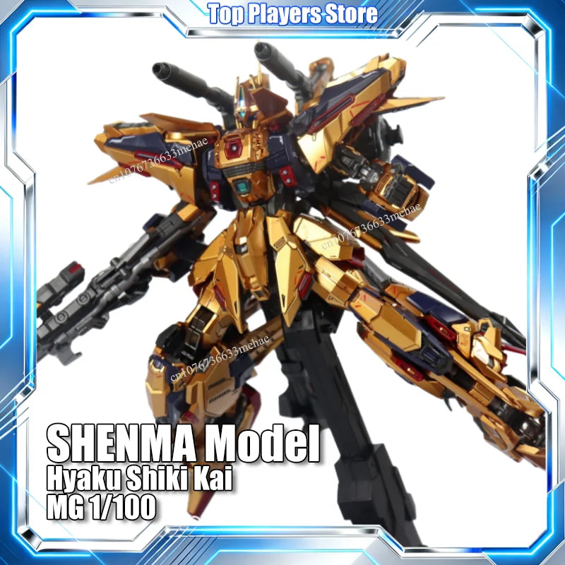 SHENMA Model Hyaku Shiki Kai MG 1/100 Golden Fighter Full Armor FA Toy Assembly Model Kit Action Figures Plastic Model Kits Gift