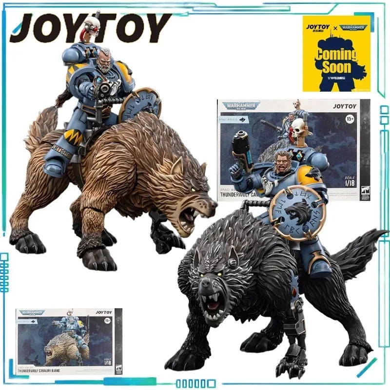 JOYTOY Genuine JOYTOY X Warhammer 40K Series Wolf Squad Space Wild Wolf Thunder Wolf Cavalry Game Character Model Movable Model