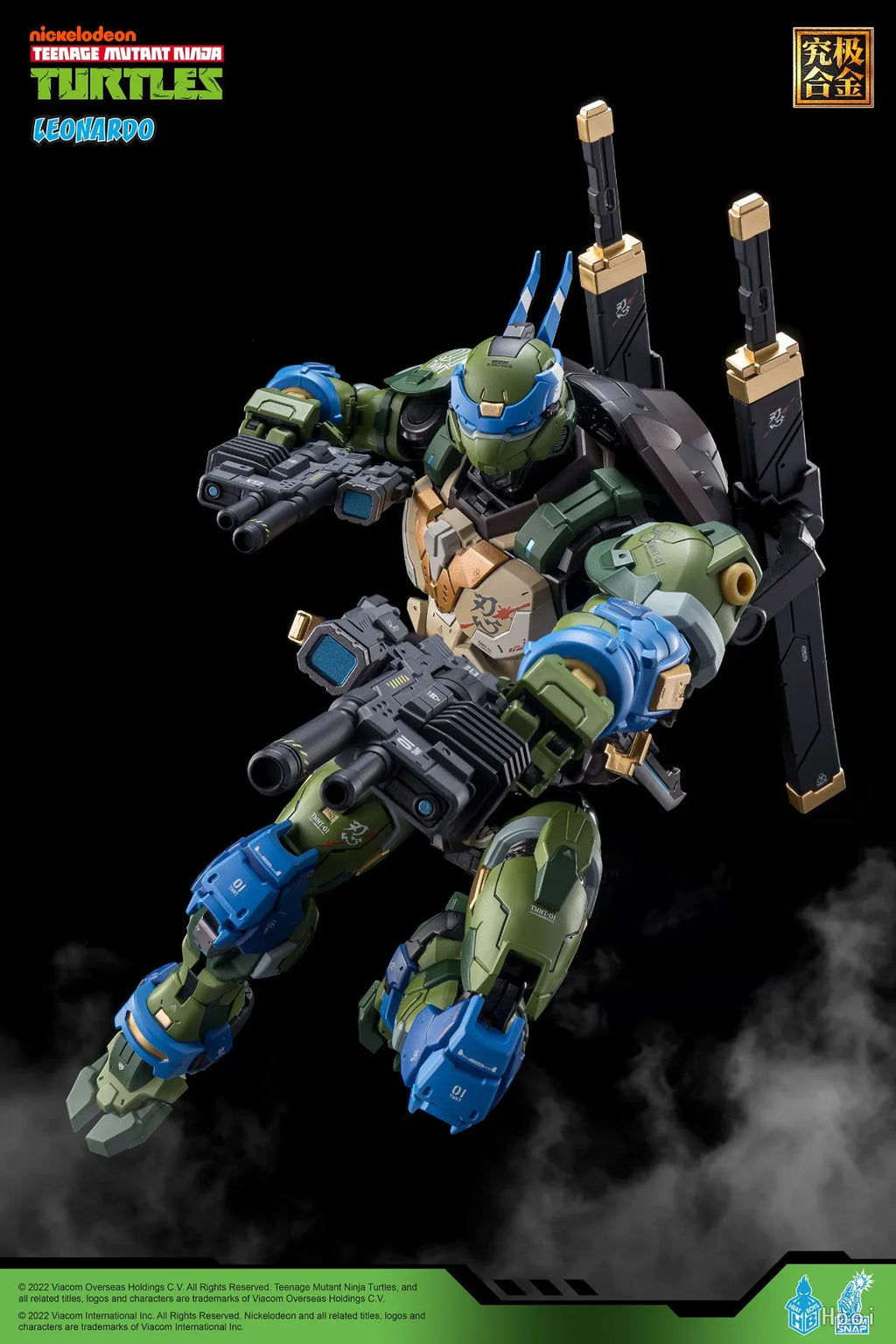 In StockOriginal HeatBoys Mecha Ninja Turtles Leonardo Da Vinci Alloy Mecha Finished Model Collection Gift