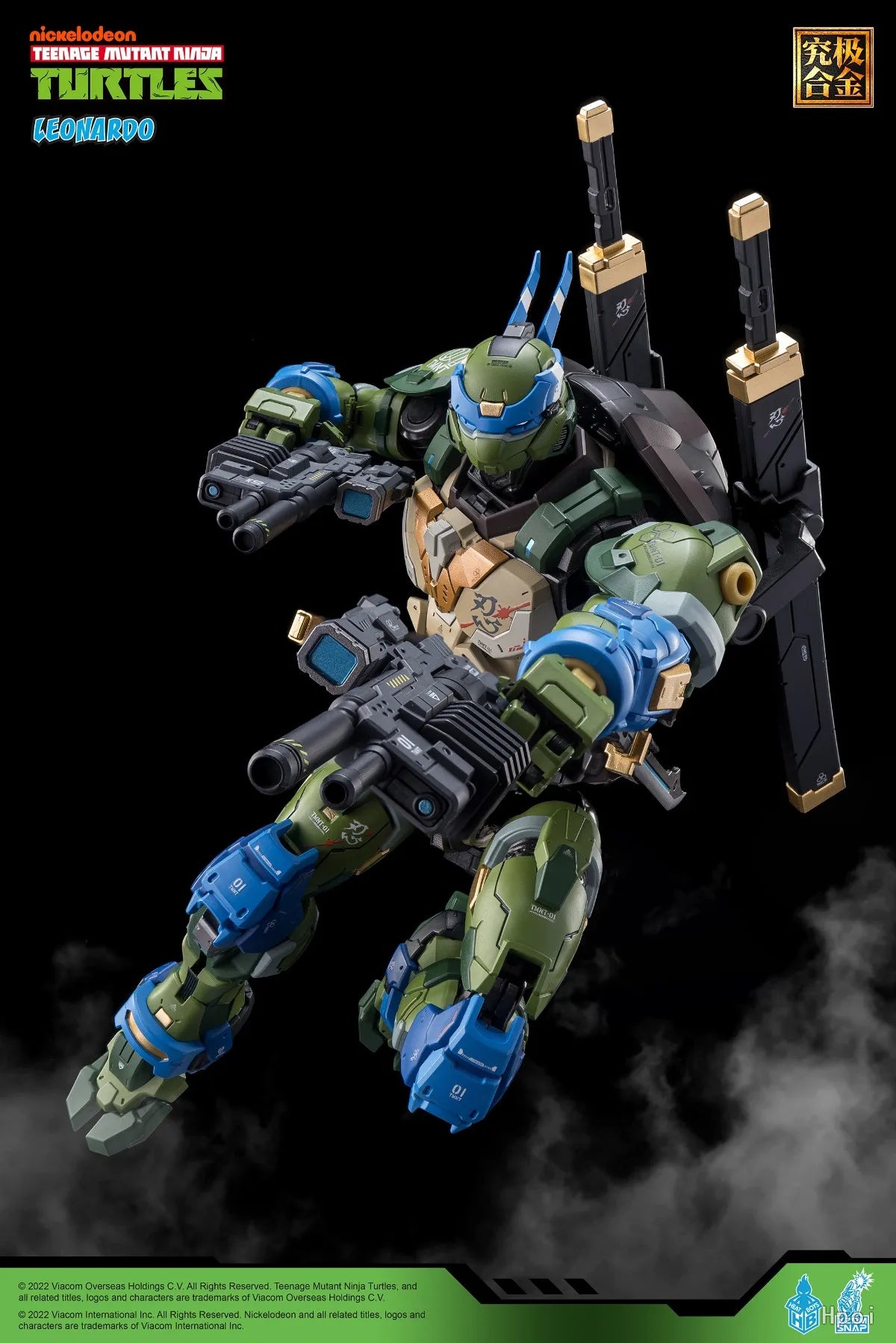 In StockOriginal HeatBoys Mecha Ninja Turtles Leonardo Da Vinci Alloy Mecha Finished Model Collection Gift