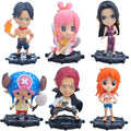 6pcs A B Anime One Piece Q Edition Luffy Ace Choba Handheld Ornament Anime Peripheral Doll Model Desktop Ornament Decoration