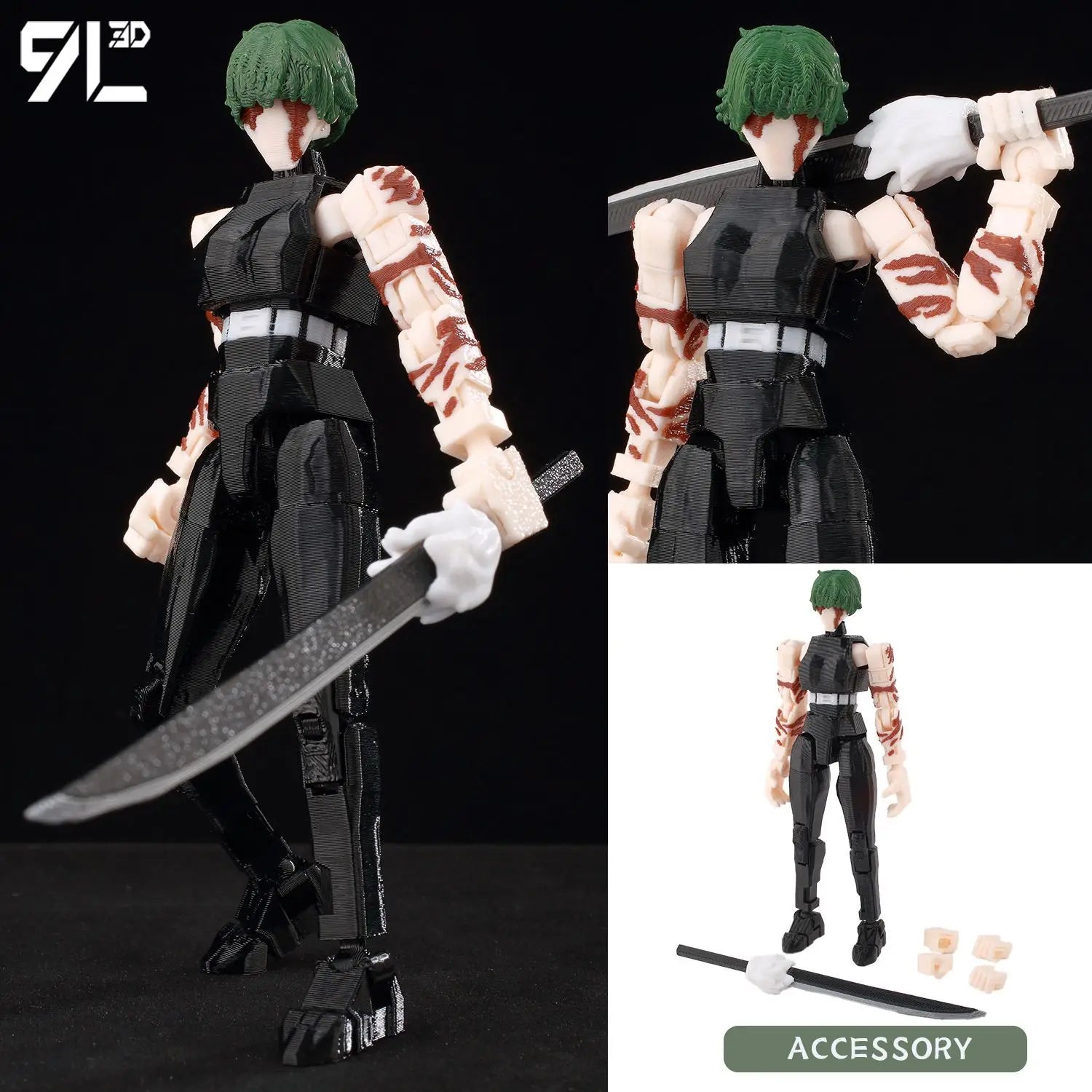 9L3D Printed Anime Naruto Jujutsu Kaisen One Piece Characters Lucky13 Dummy Action Figures Multi-Jointed T13 Mannequin Toys