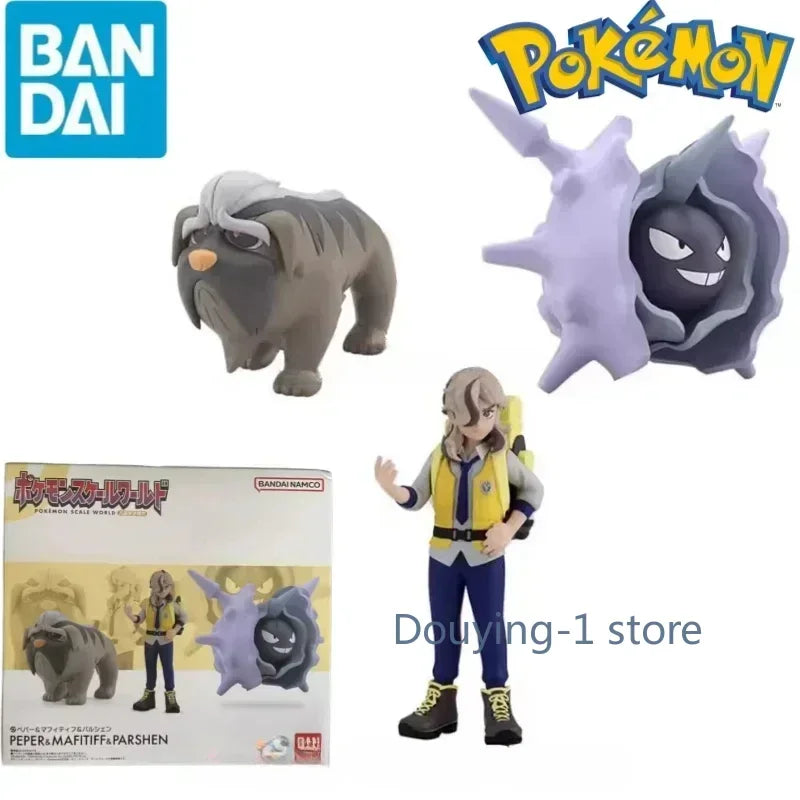 In stock Bandai Scale World POKEMON Paldea Region Arven Cloyster Mabosstiff Toys Collectible Model Ornaments Anime Figures