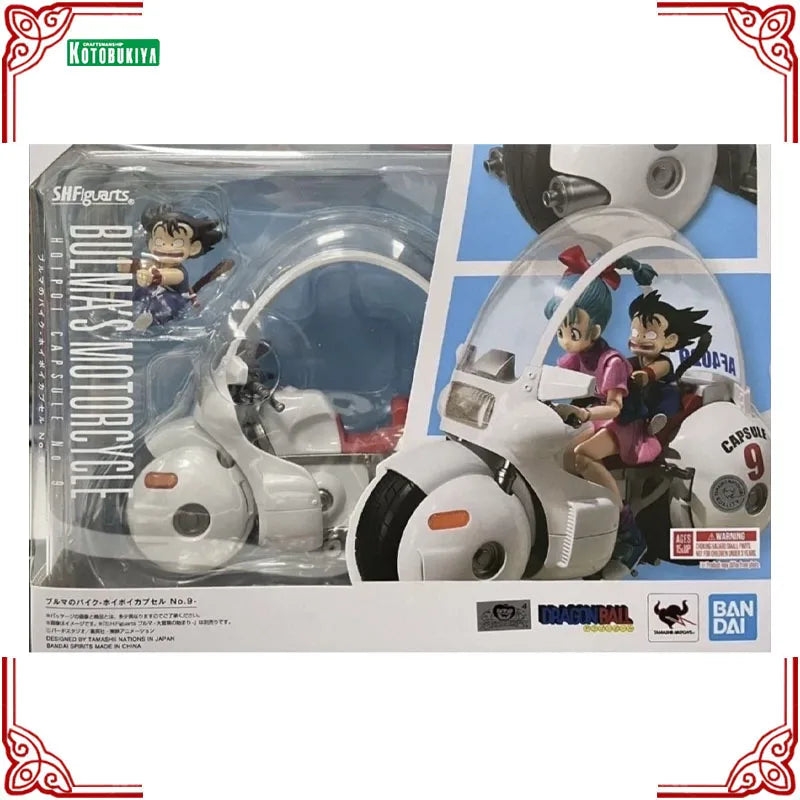 Auf Lager Original Bandai Dragon Ball Modellbausatz SHF Bulmas Motorrad Hoipoi Kapsel Nr. 9 Anime Actionfigur Sammlung Modell Spielzeug
