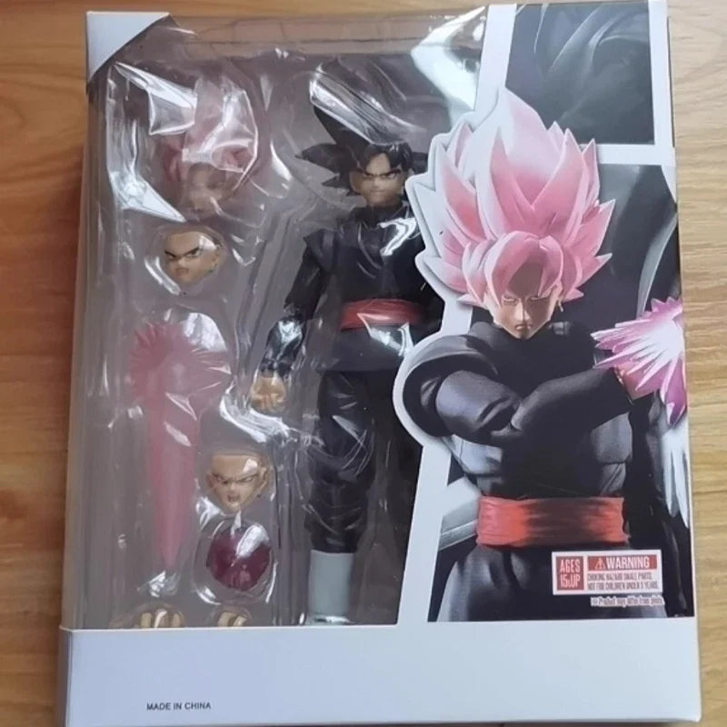 New 14cm Anime Dragon Ball Black Goku Zamasu Action Figure  Super Saiyan Movie Version Dbz Model With Multiple Accessories Toys